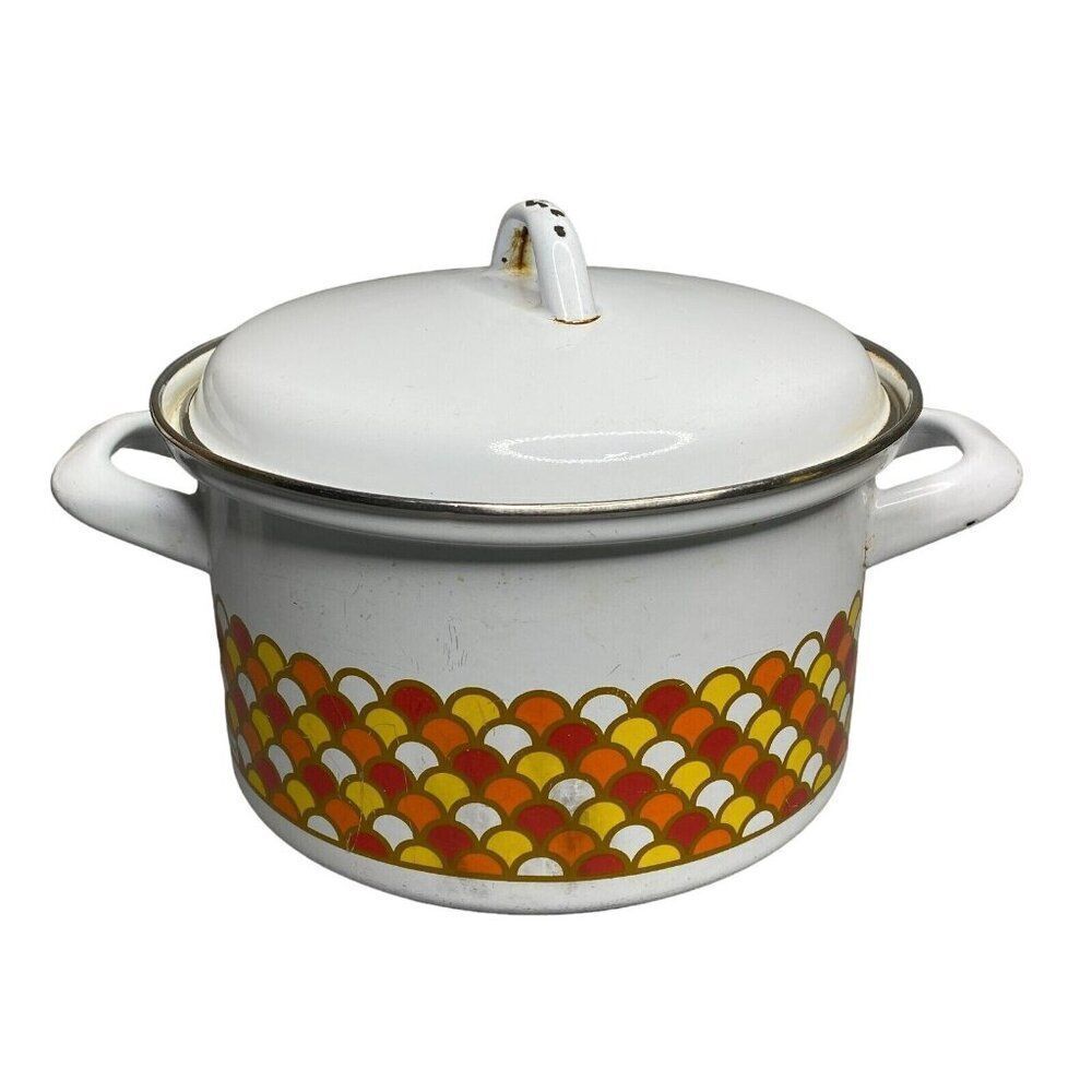 Georges Briard Carousel Fish Scales Metal Vintage Cooking Pot